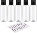 DNSEN 5 Pack 3.4 oz Travel Bottles for Toiletries TSA Approved Leakproof Plastic Empty Travel Size Bottles Containers with Labels