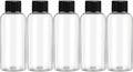 DNSEN Travel Bottles for Toiletries 3.4 oz Travel Size Mouthwash Bottles with Black Screw Cap, BPA Free Leak-Proof Portable Liquid Container 5 pack