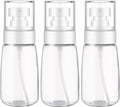 DNSEN 3 Pack 2oz/60ml Empty Fine Mist Clear Travel Size Spray Bottles Refillable Mini Water Sprayer for Hair Styling, Facial Mist, House Plants ,Cosmetics