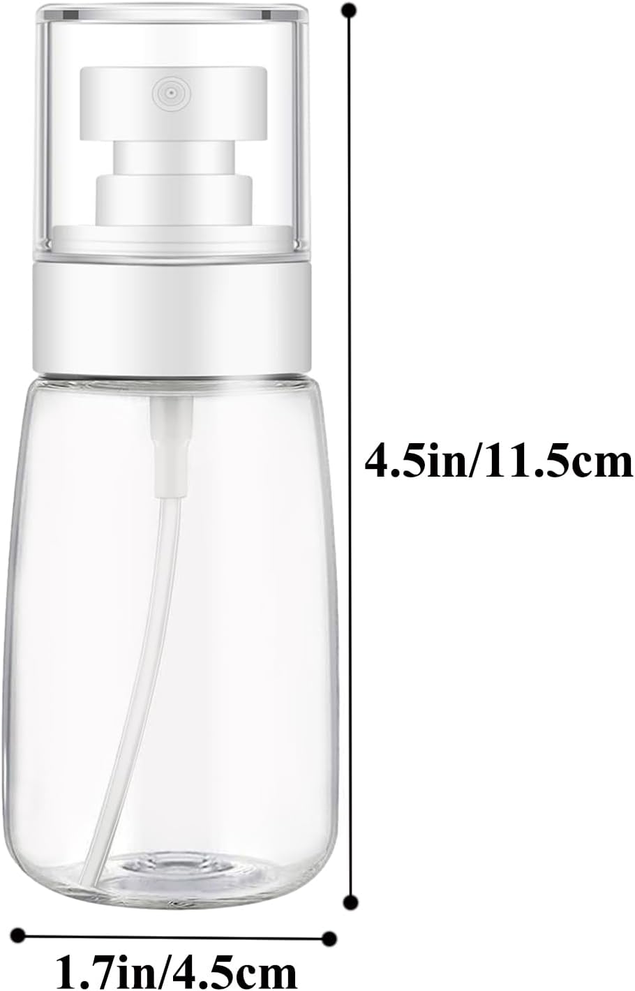 DNSEN 3 Pack 2oz/60ml Empty Fine Mist Clear Travel Size Spray Bottles Refillable Mini Water Sprayer for Hair Styling, Facial Mist, House Plants ,Cosmetics