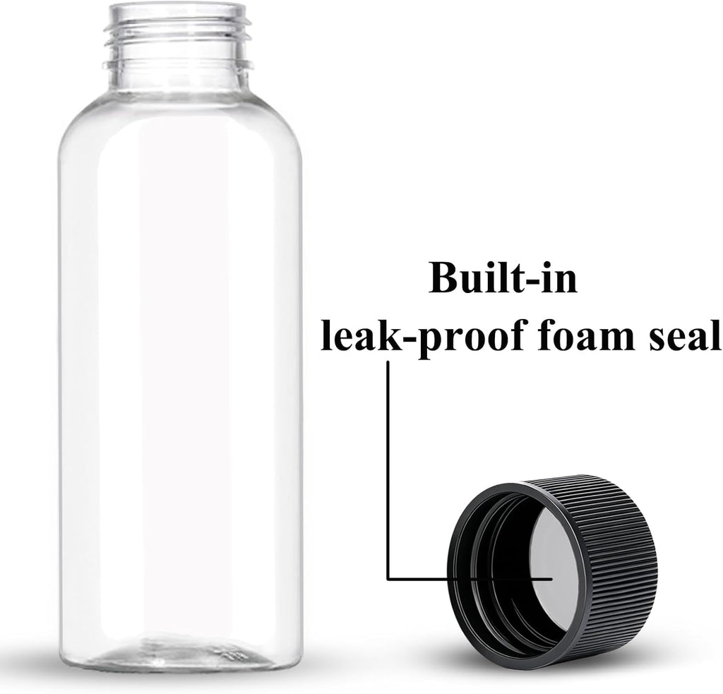 DNSEN Travel Bottles for Toiletries 3.4 oz Travel Size Mouthwash Bottles with Black Screw Cap, BPA Free Leak-Proof Portable Liquid Container 5 pack