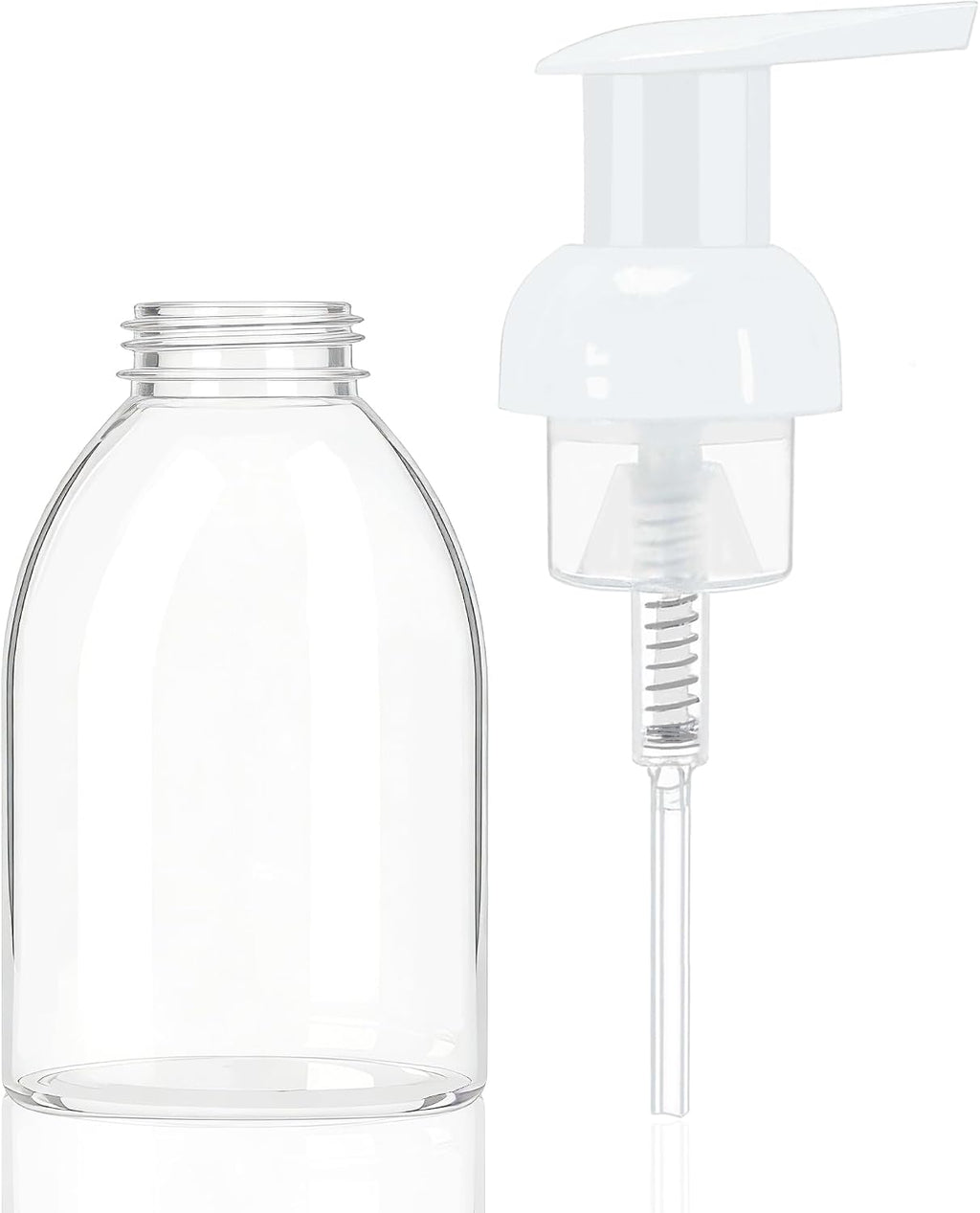 3 Pack 8oz Foaming Soap Dispenser Refillable Pump Bottle BPA Free Clear Plastic Refillable Pump Bottle Empty Containers for Liquid Shampoo and Hand Soap