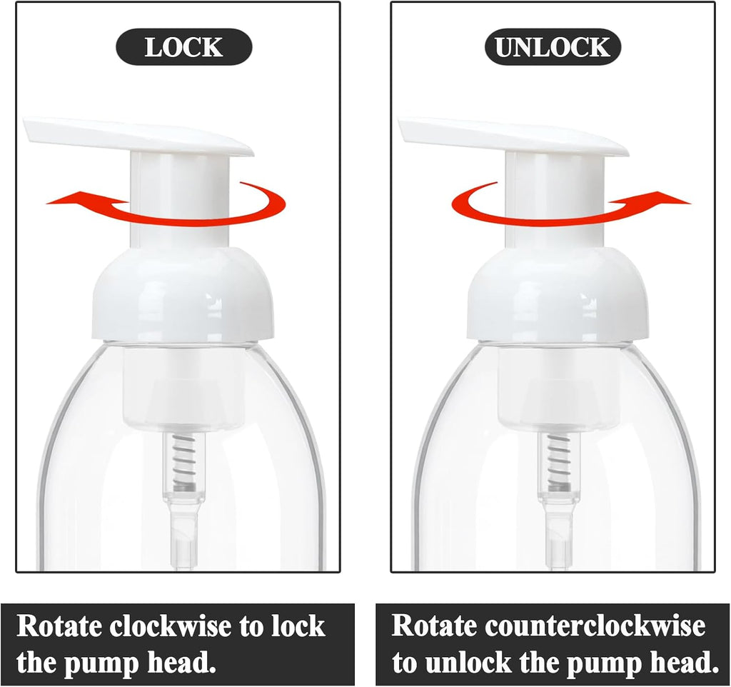 3 Pack 8oz Foaming Soap Dispenser Refillable Pump Bottle BPA Free Clear Plastic Refillable Pump Bottle Empty Containers for Liquid Shampoo and Hand Soap