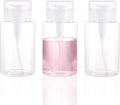 DNSEN 3 Pack Push Down Pump Dispenser Empty Push Top Bottles Containers for Nail Polish Makeup Remover Micellar Water Facial Toner 6.7oz/200ML