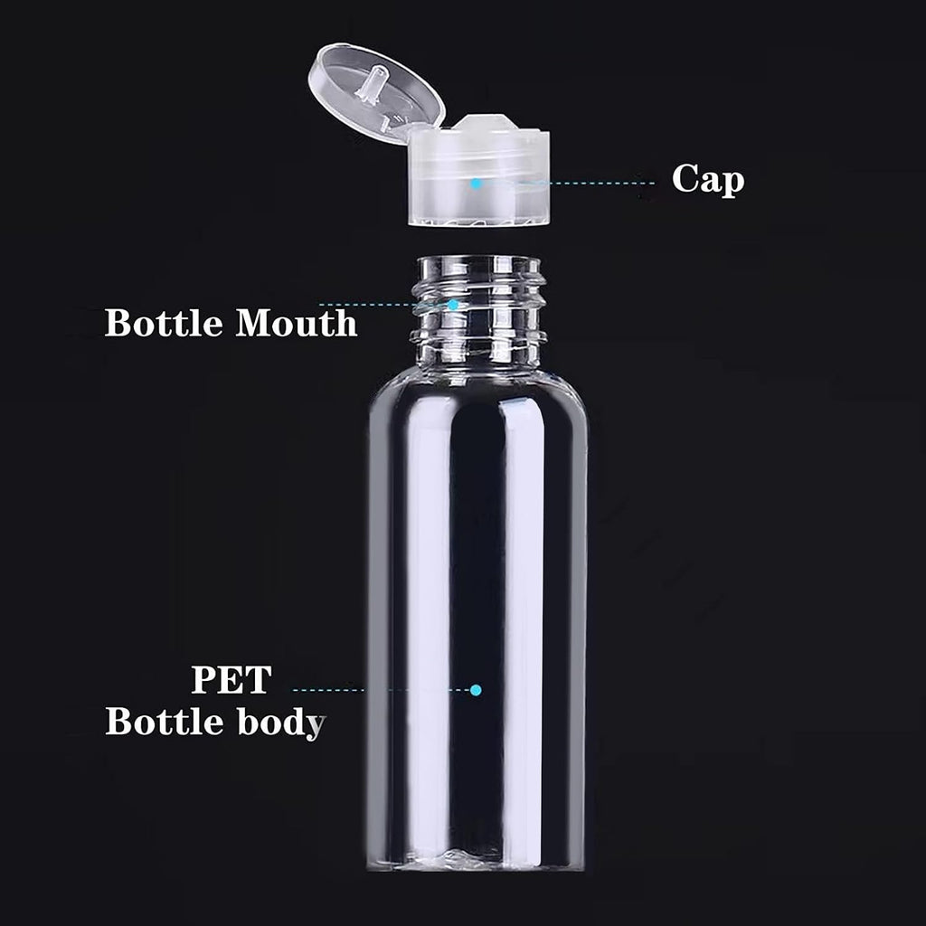 DNSEN 5 Pack 3.4oz Empty Plastic Travel Bottles for Toiletries TSA Approved Leak Proof Clear Squeezable Travel Size Containers Travel Essentials Accessories