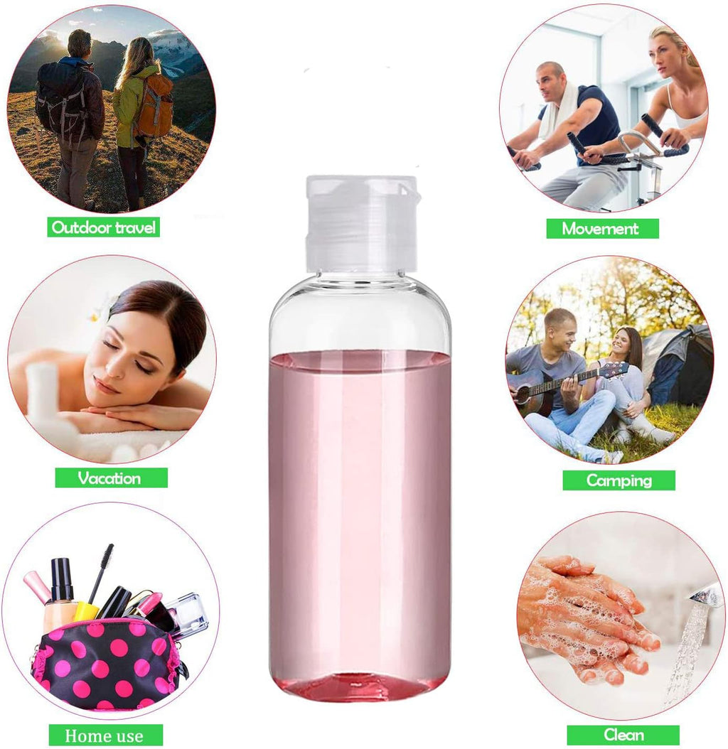 DNSEN 5 Pack 3.4oz Empty Plastic Travel Bottles for Toiletries TSA Approved Leak Proof Clear Squeezable Travel Size Containers Travel Essentials Accessories