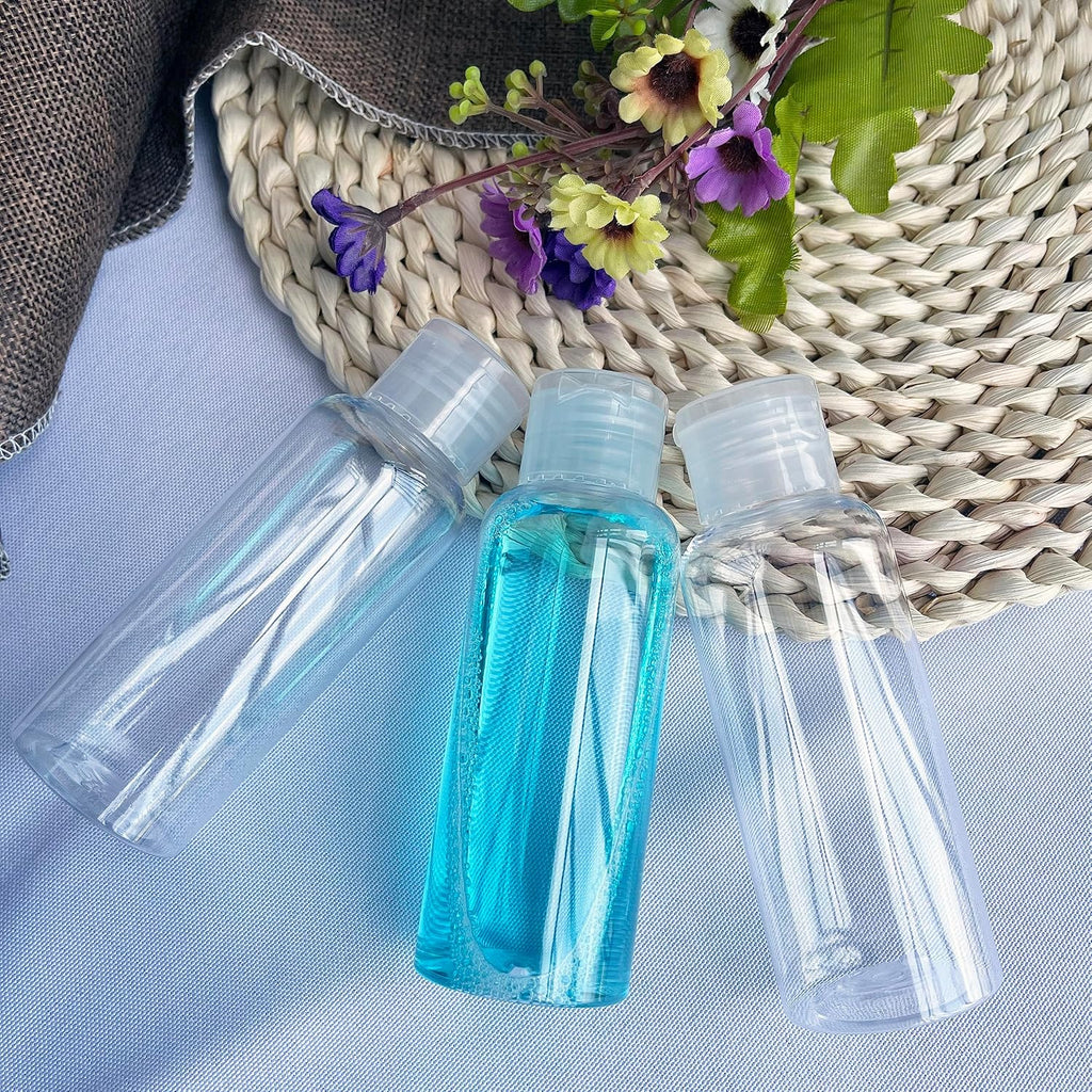 DNSEN 5 Pack 3.4oz Empty Plastic Travel Bottles for Toiletries TSA Approved Leak Proof Clear Squeezable Travel Size Containers Travel Essentials Accessories